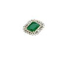 Ankur traditional rhodium plated green american diamond ring for women