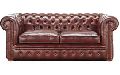 2 Seater Leather Wooden Sofa
