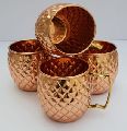 Copper Diamond Design Mule Mug with Brass Handle