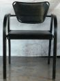 Metal Round Black Plain Polished Visitors Chair