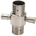 Silver stainless steel fire hose coupling