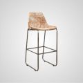 Iron Metal Plastic Rectangular Square Black Brown Creamy Polished bar chair