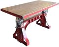 Adjustable Wood and Iron Dining Table