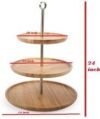 two & three tier Wooden fruit stand with brass handle.