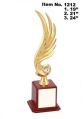 Wooden Base Award Metal Trophy