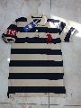 Mens Striped Knitted Polo T-Shirts