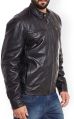 Black mens genuine lambskin leather biker jacket