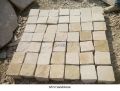 Sqaure Creamy Yellow Natural Split Surface Decor Stones Natural Split Surface cubes Square mint sandstone cobble stone