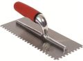 Silver notched trowel