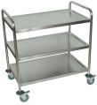 Stainless Steel Rectangular Polished kitchen utility trolley