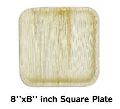 8x8 Inch Areca/ palm Leaf Square Deep Plaine Plate