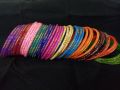 Round Black Green Red White Yellow Peach Etc. Plain Polished Fancy Glass Bangles