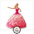 Barbie Doll Rose Design Cake