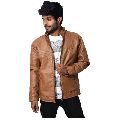 Men's Stylish Leather Jacket - Bronze