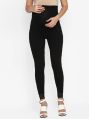 Cotton Black Plain Lace Work lace leggings