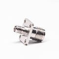 TNC To SMA Connector Female To Female 180 Degree 4 Hole Flange Stainless Steel