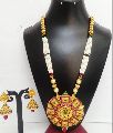 Yellow Red green pink blue red Polished Imitation Necklace Set Beaded Stone Praraj Jewels traditional costume jewellery