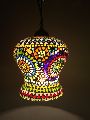 mosaic glass table lamp wooden chest