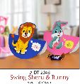 Multicolor paper swing sheru bunny birthday card