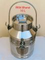 Polished Bharat 10l stainless steel milk can
