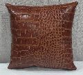 Leatherette Brown Cushion Cover
