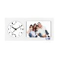 Reactangular White photo frame table clock