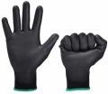 Black nylon pu coated hand gloves