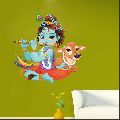 Lord Krishna Flute Playing With Cow Custom Wall Sticker