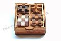 4-in-One Wooden Puzzle Games Set
