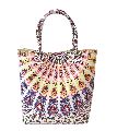 Multi Color Floral Mandala Printed Cotton Handbag