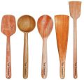 Neem Wood 100% Eco Friendly Set of 5 for Cooking Serving Spatula