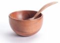 Neem Wood 5 Inch Soup Bowl & Soup Spoon