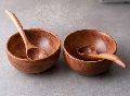 Neem Wood Handcrafted Set of 2 Soup Bowl & Soup Spoon
