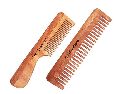 Neem Wood Handmade Eco-Friendly Set of 2 Medium & Wide Tooth Comb