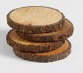 Wooden Bark Handmade Set of 4 Coasters