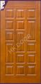 Polished Hinged moulded panel african teak wood door