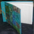 Blue wooden photo album