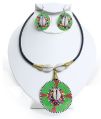 Available in Many Colors Polished beads embroidered necklace