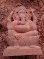 Red Marble Ganesha Statue