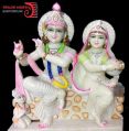 Marble Krishna Rukmini With Sudama Statue
