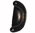 Matte black cast iron cup drawer handle