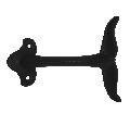 Matte black cast iron fish tail coat hook