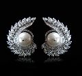 Diamond White Pearl Ear Tops