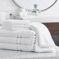 Cotton Rectangular White Plain bath towel set