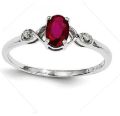 3.25ct 925 Silver Natural Certified Ruby With CZ Gemstone Earth Mined Ring