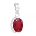 6.0ct 925 Silver Natural Red Ruby Oval Certified Finest Quality Pendant