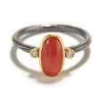 Natural Garnite Oval New Solid Polished 925 silver italian red coral ring moonga cz gemstone