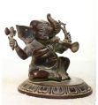 6 X 7 Inch Bronze Musical Ganesh Statue