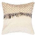 FUR AND LEATHER COMBO DESIGNER CUSHION COVER