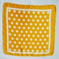 Square satin polka dot printed yellow bandana